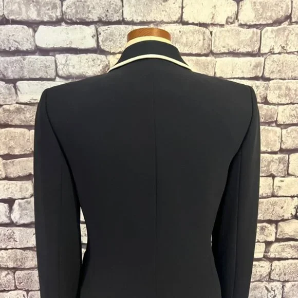 Ann Taylor Navy & White Long Sleeve Fully Lined Jacket Size 4 - Picture 7 of 9